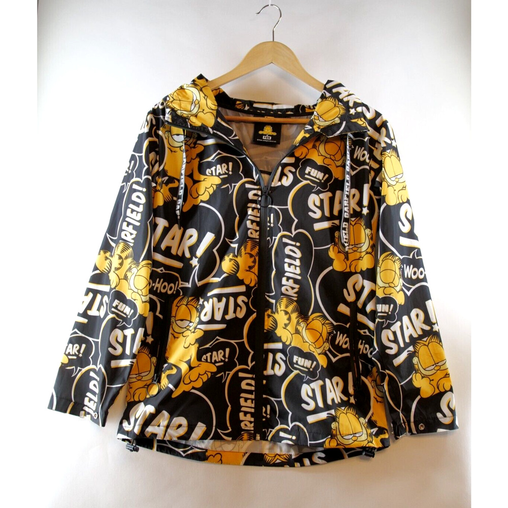 FUN Garfield, Printed‎ Windbreaker Lightweight Jacket Size Small